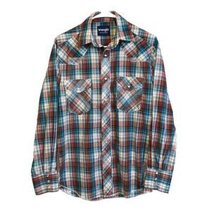 Wrangler Men's Western Shirt With Pearl Snaps Great Design‎ Size Small